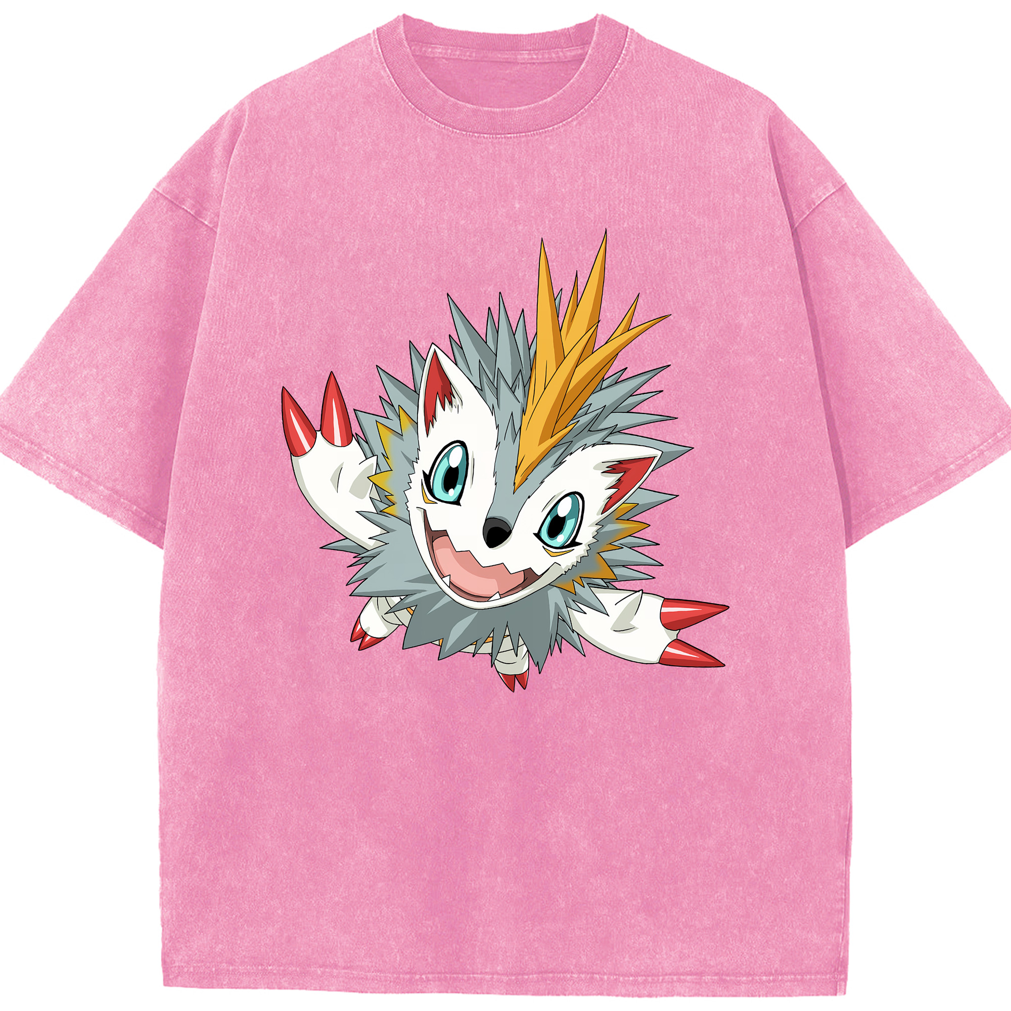 （画像用） Digimon デジタルモンスター/デジモン 綿100% ヴィンテージ風 半袖Tシャツ（フロントプリント）